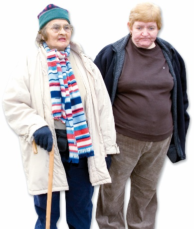 two women walking together
