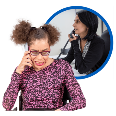 A woman talking to her doctor on the phone