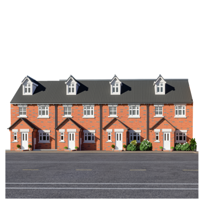 A row of brick houses