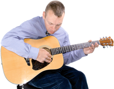 A man playing a guitar