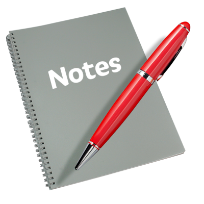 A notebook and pen