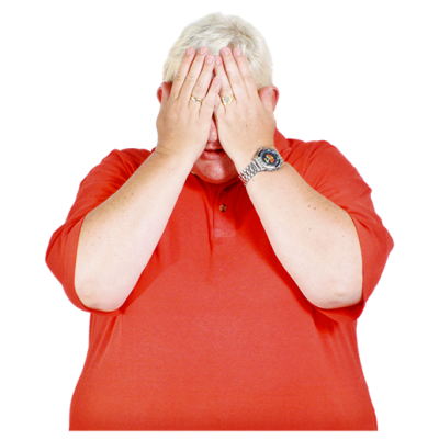 A woman hiding her face behind her hands
