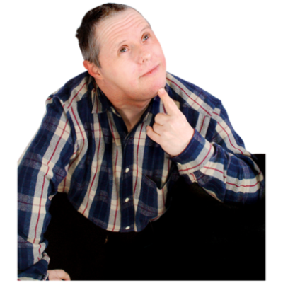 A man looking up into the distance thinking